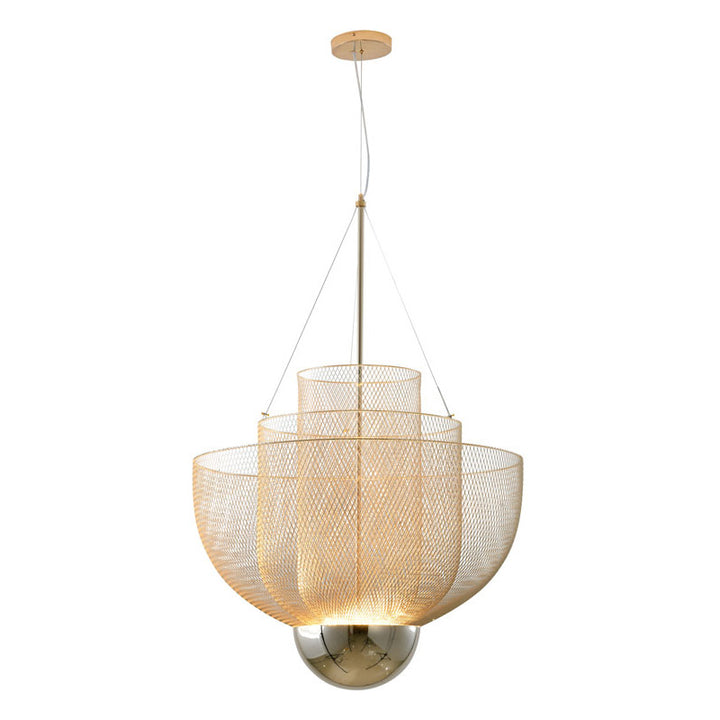 Three Tier Mesh LED Chandelier with Hardware, 31.5", by Bethel
