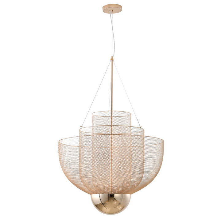 Three Tier Mesh LED Chandelier with Hardware by Bethel - view 7