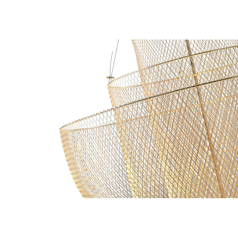Three Tier Mesh LED Chandelier with Hardware by Bethel - view 9