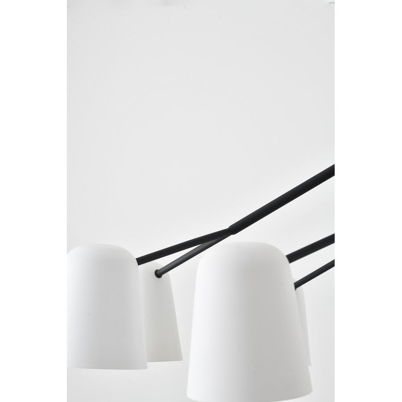 White Aluminium Cup Chandelier with Black Metal Frame by Bethel - view 6