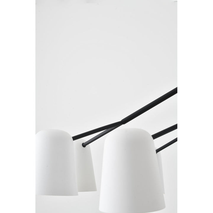 White Aluminium Cup Chandelier with Black Metal Frame by Bethel - view 6