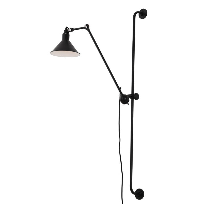 Matte Black Coned Shade Armed Wall Sconce Arm Is Adjustable in Length by Bethel - view 2