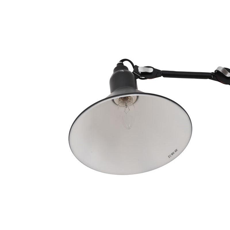 Matte Black Coned Shade Armed Wall Sconce Arm Is Adjustable in Length by Bethel - view 3