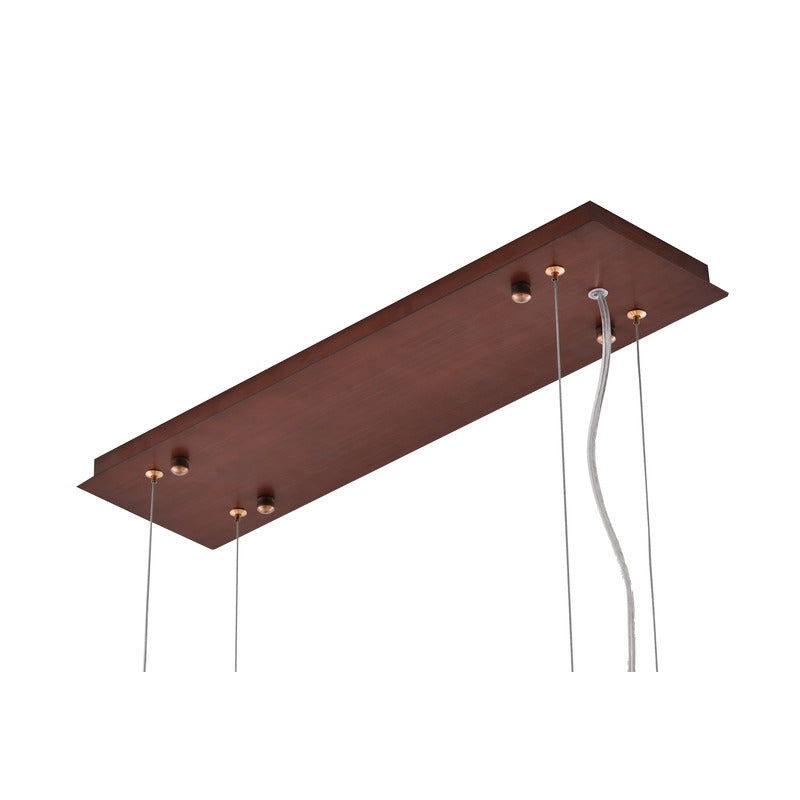 Bronze Metal Frame Chandelier with Amber Glass Shades by Bethel - view 5
