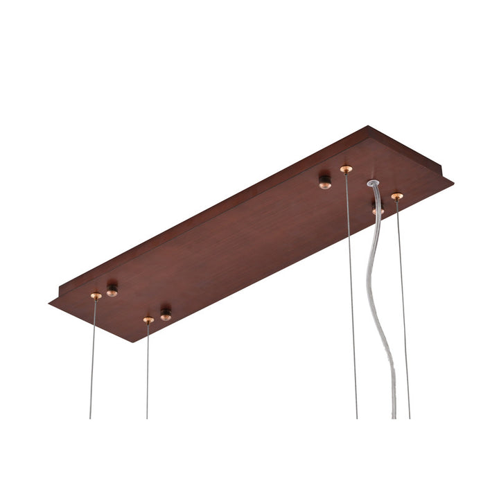 Bronze Metal Frame Chandelier with Amber Glass Shades by Bethel - view 5