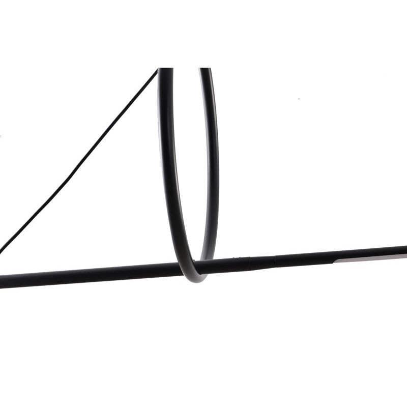Black Ring and Linear Stick LED Chandelier with White Acrylic Diffuser by Bethel - view 6