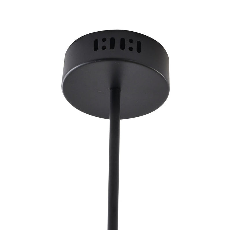 Black Ring and Linear Stick LED Chandelier with White Acrylic Diffuser by Bethel - view 7