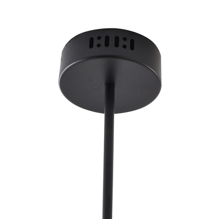 Black Ring and Linear Stick LED Chandelier with White Acrylic Diffuser by Bethel - view 7