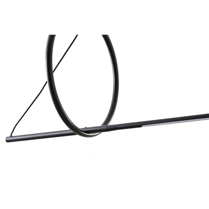 Black Ring and Linear Stick LED Chandelier with White Acrylic Diffuser by Bethel - view 8