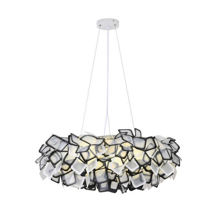 Acrylic Cloud Chandelier with Hardware in Black White by Bethel