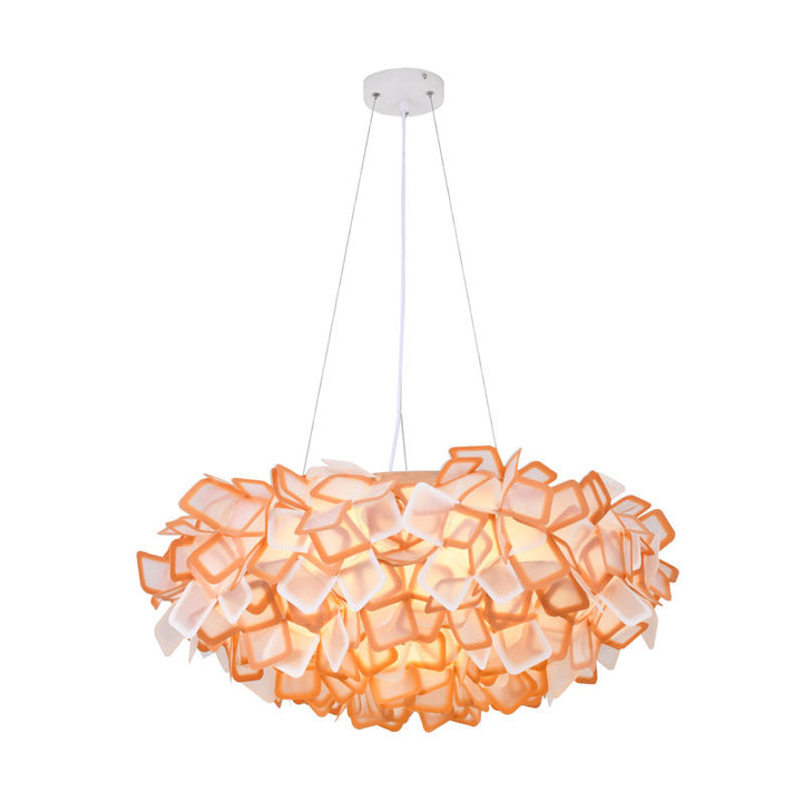 Acrylic Cloud Chandelier with Hardware in Orange White by Bethel