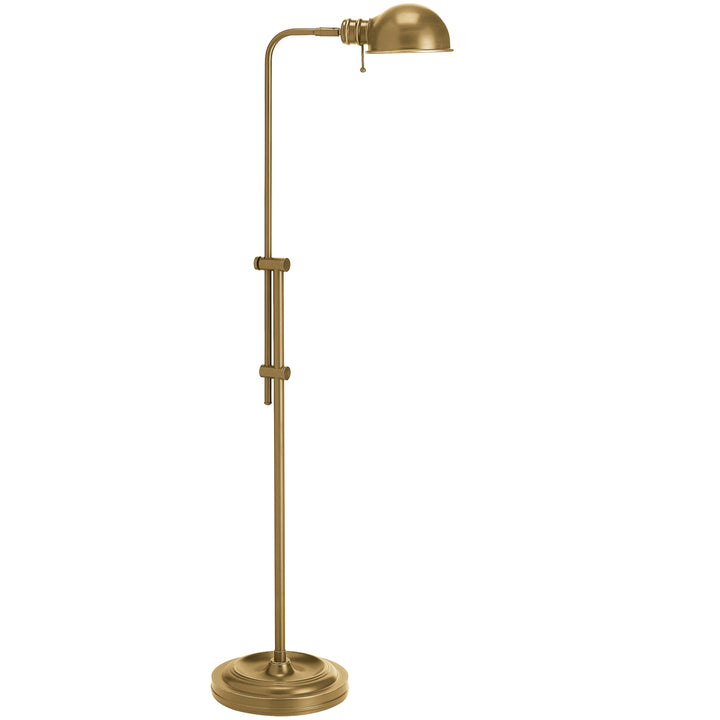 Fedora 1 Light Incandescent Adjustable Pharmacy Floor Lamp in Aged Brass by Dainolite