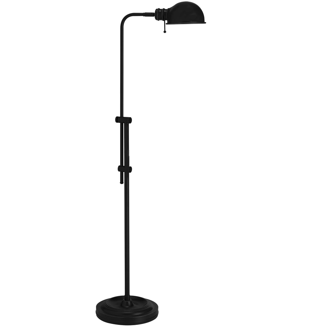 Fedora 1 Light Incandescent Adjustable Pharmacy Floor Lamp in Black by Dainolite