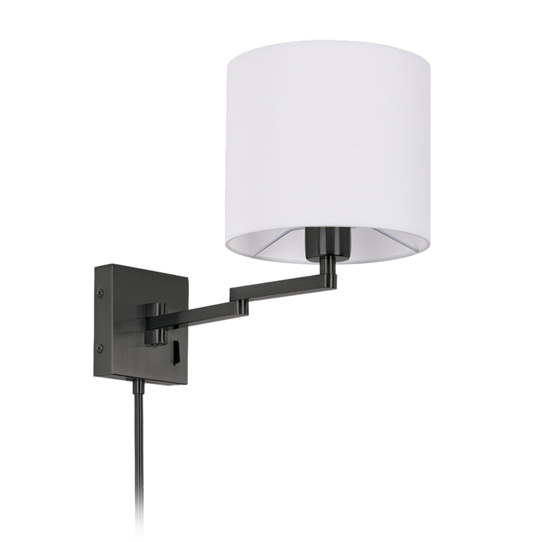 1 Light Double Swing Arm Wall Lamp in Matte Black by Dainolite
