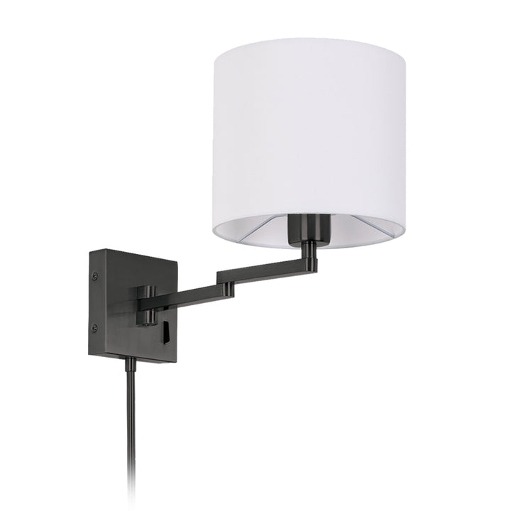 1 Light Double Swing Arm Wall Lamp in Matte Black by Dainolite
