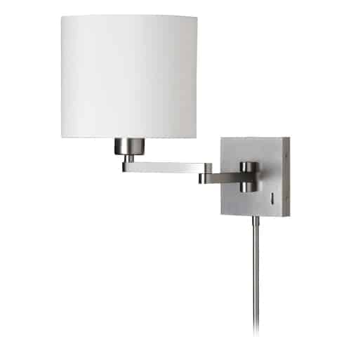 1 Light Double Swing Arm Wall Lamp in Satin Chrome by Dainolite