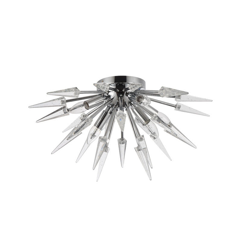 Clear Crystal Spike Flush Mount with Frame by Bethel - view 4