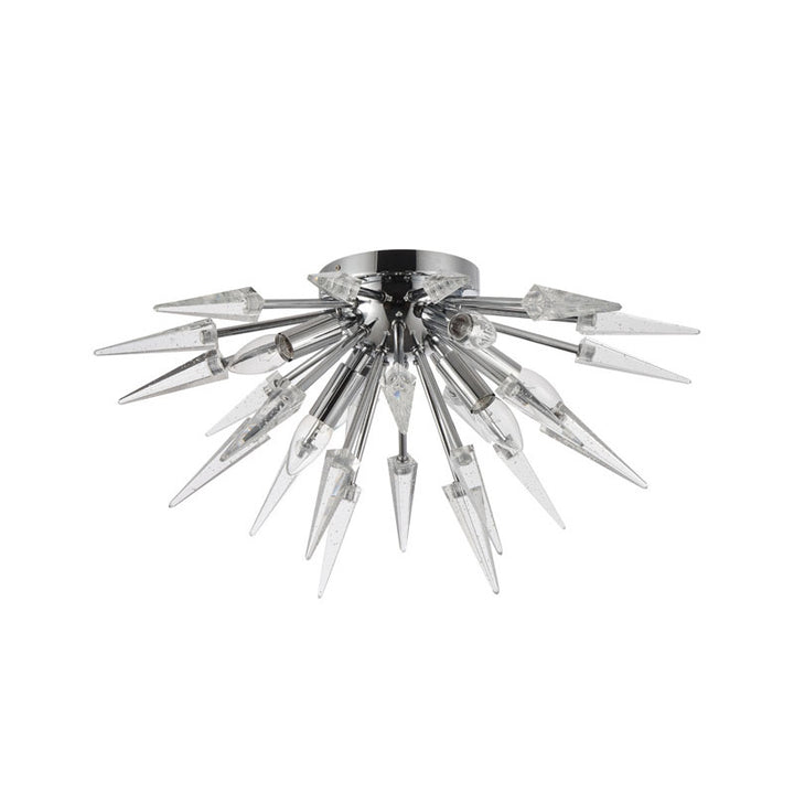 Clear Crystal Spike Flush Mount with Frame by Bethel - view 4