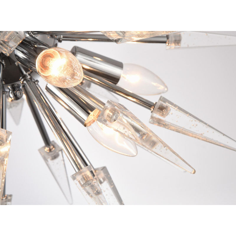Clear Crystal Spike Flush Mount with Frame by Bethel - view 5