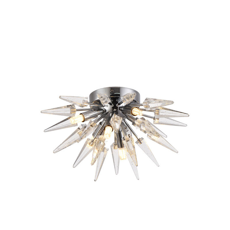 Clear Crystal Spike Flush Mount with Frame, 10", by Bethel