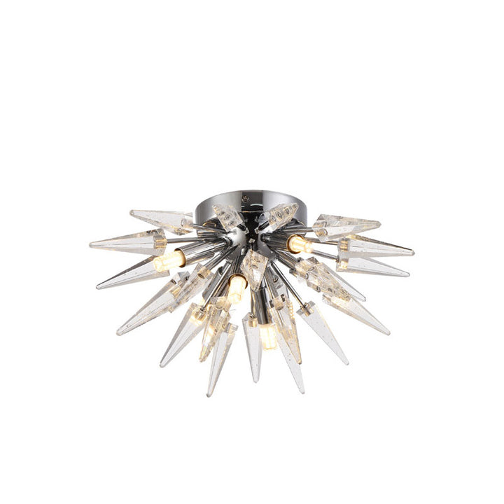 Clear Crystal Spike Flush Mount with Frame, 10", by Bethel