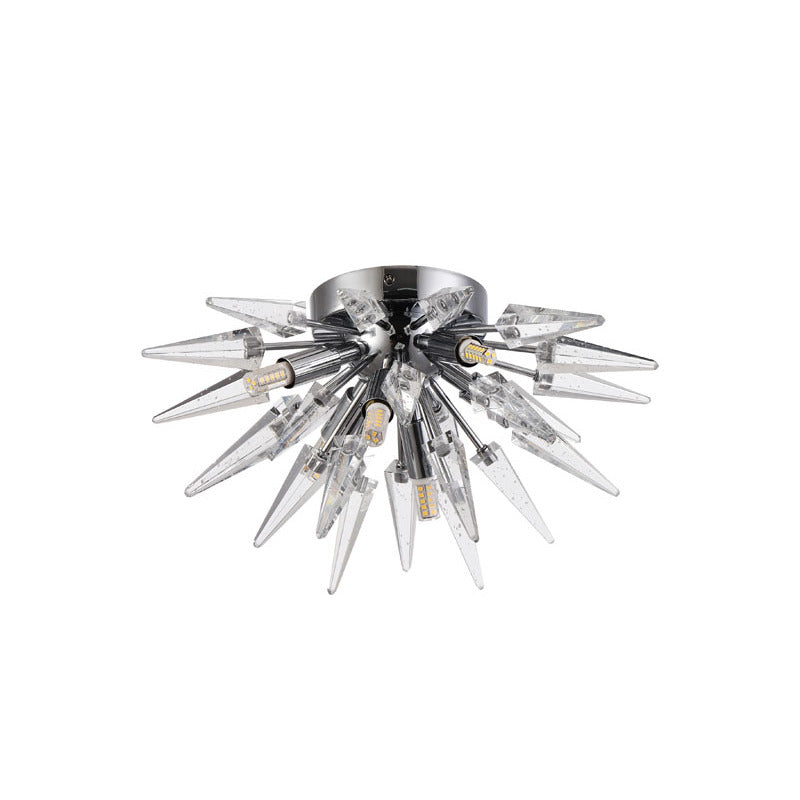 Clear Crystal Spike Flush Mount with Frame by Bethel - view 2