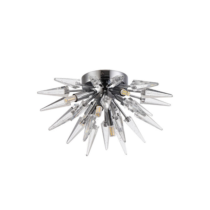 Clear Crystal Spike Flush Mount with Frame by Bethel - view 2