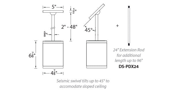 Tube Architectural 5" Pendant Mount