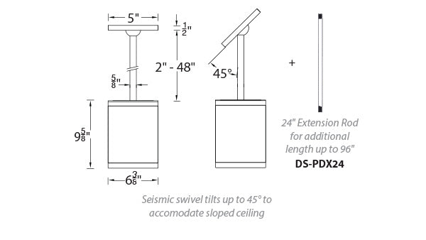 Tube Architectural 6" Pendant Mount