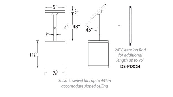 Tube Architectural 8" Pendant Mount