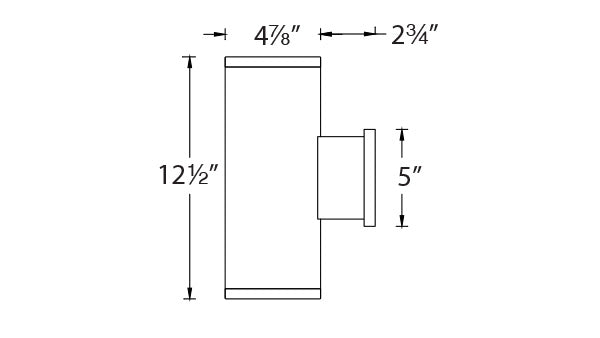 Tube Architectural 5" Double Wall Mount