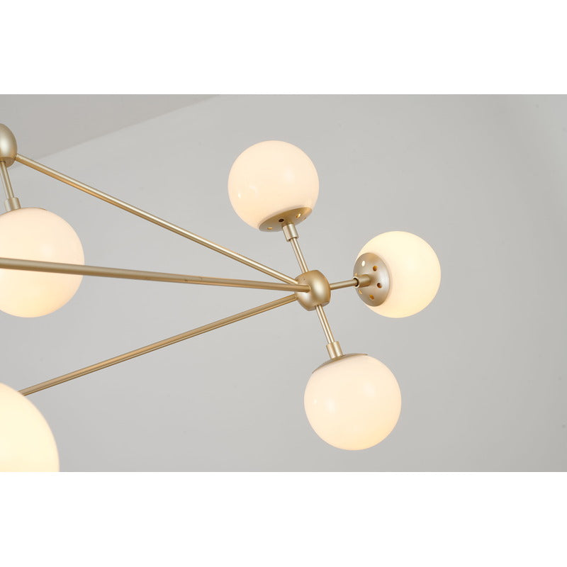Geometric Frame Ceiling Fixture with Coffee Color Glass Shades by Bethel - view 9