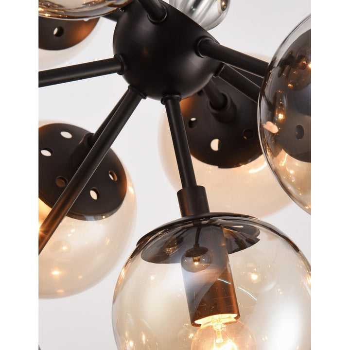Black Matte Black Glass Chandelier by Bethel - view 3