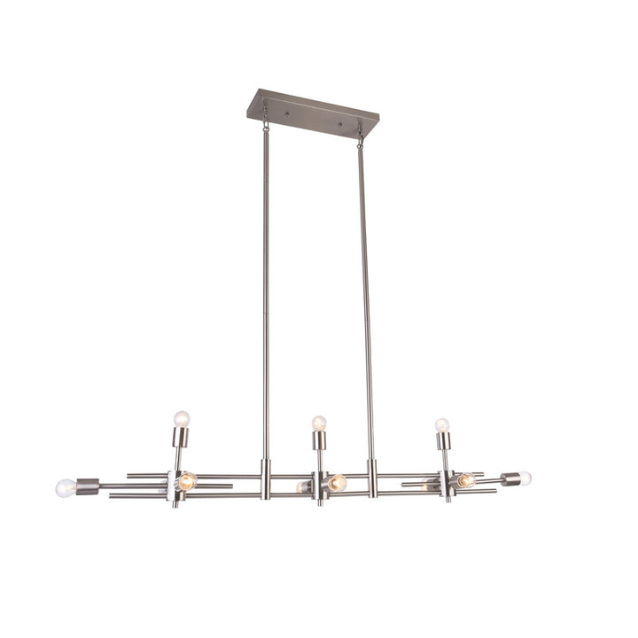 Rectangular Frame with Visible Chandelier in Shiny Nickel by Bethel