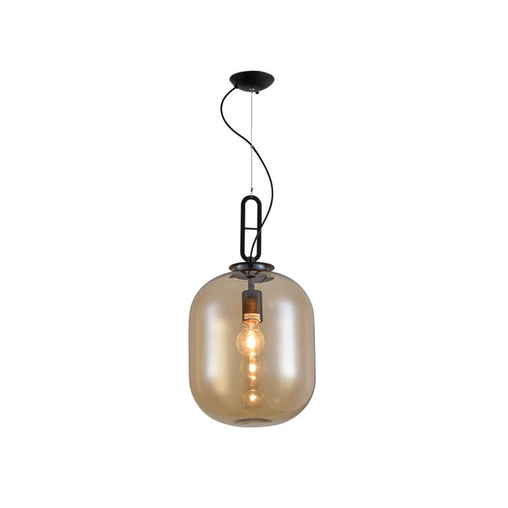 Matte Black Glass Pendant by Bethel