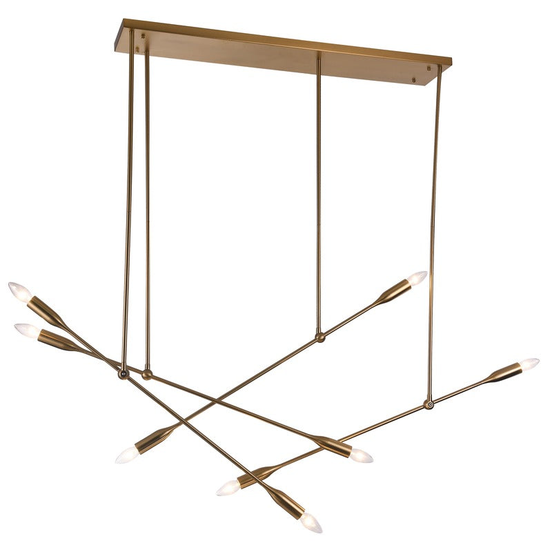 Iron Frame Stick Ceiling Fixture in Brass by Bethel