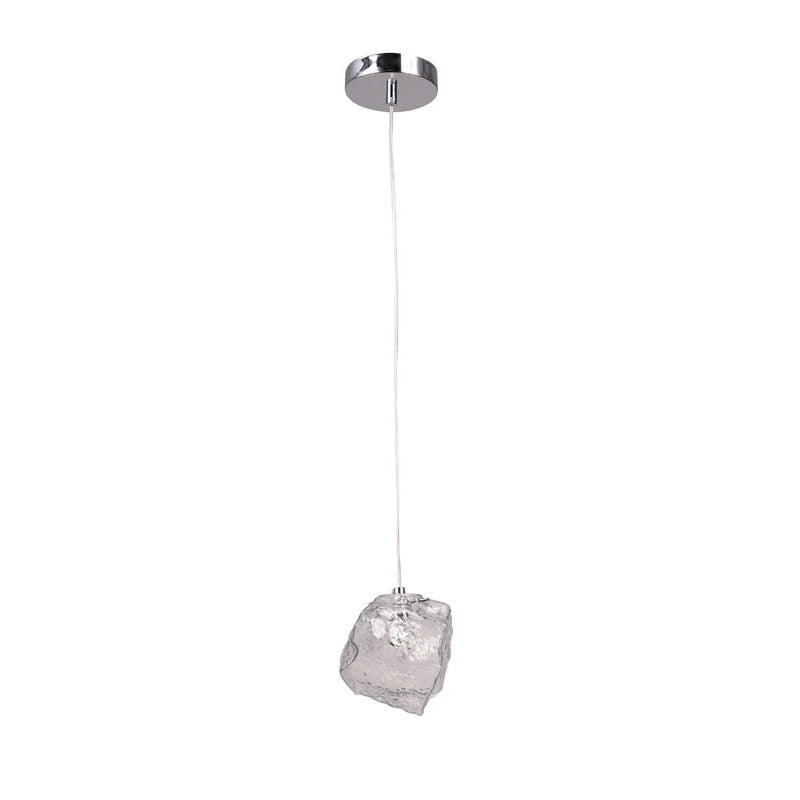 Distorted Glass Single Pendant Light with Hardware by Bethel - view 7