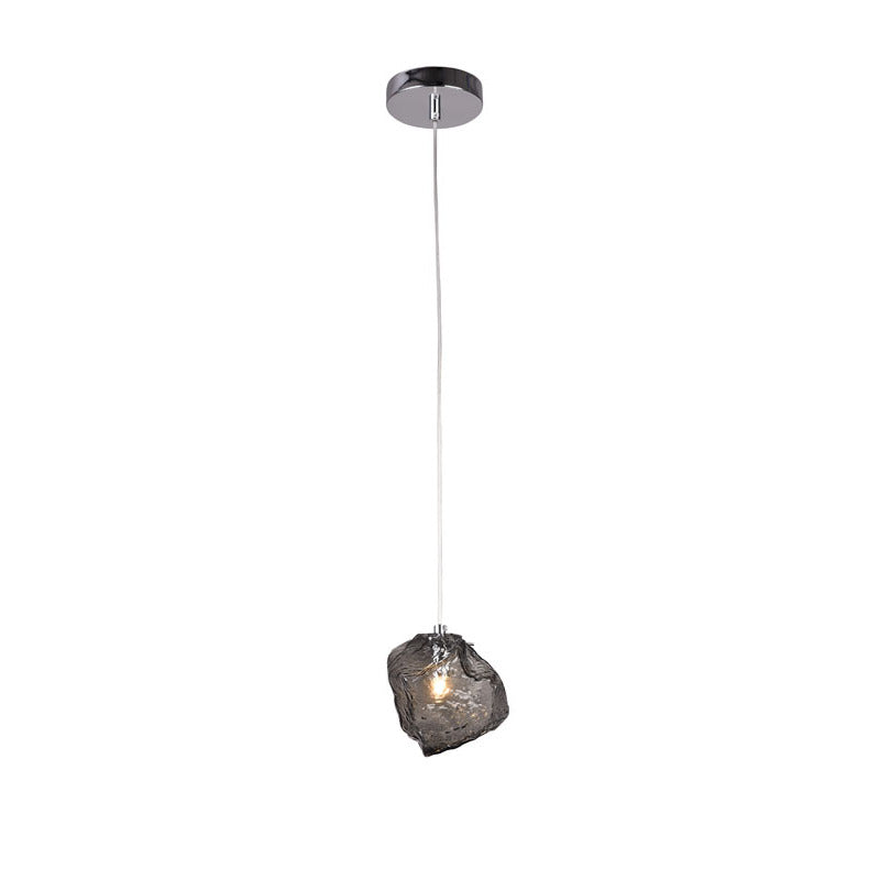 Distorted Glass Single Pendant Light with Hardware in Smoke by Bethel