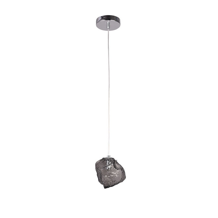 Distorted Glass Single Pendant Light with Hardware by Bethel - view 12