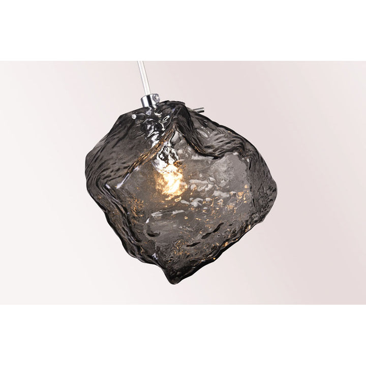 Distorted Glass Single Pendant Light with Hardware by Bethel - view 13