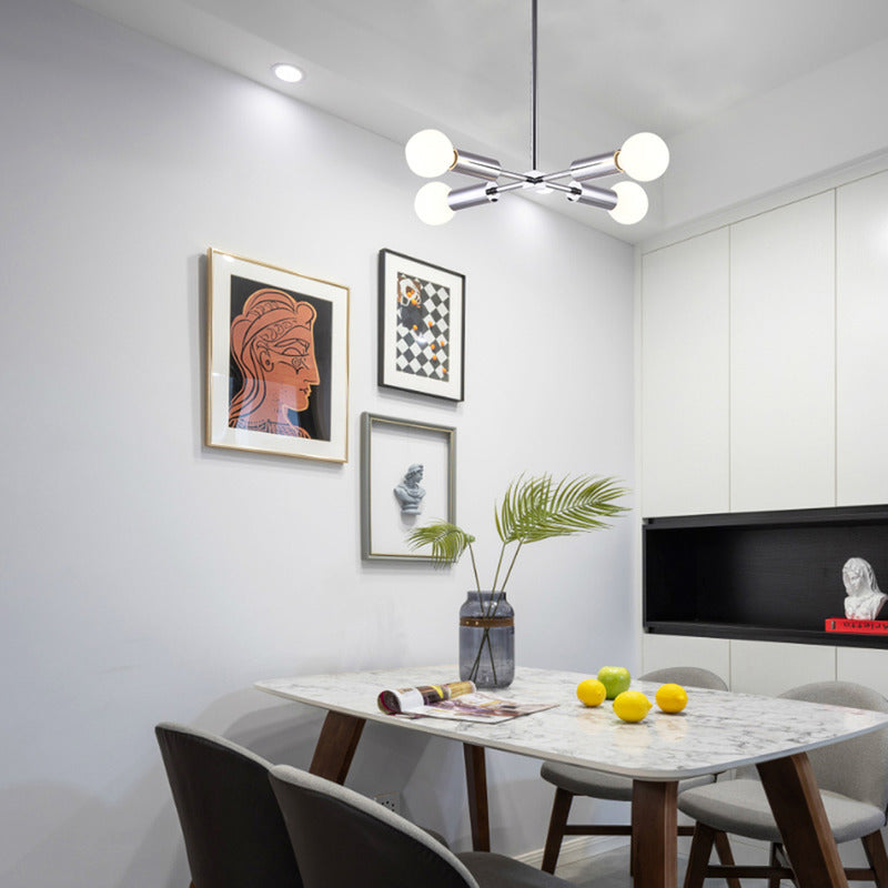 Frame Ceiling Fixture with Four Arms &amp; Visible