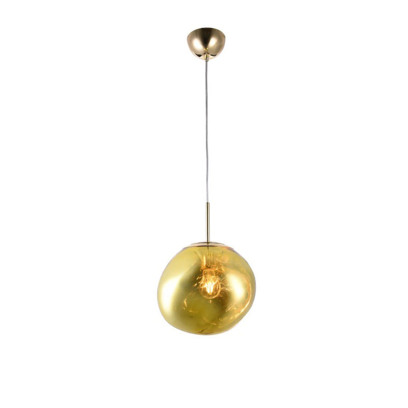 Orb Acrylic Single Pendant Light with Hardware in Gold by Bethel