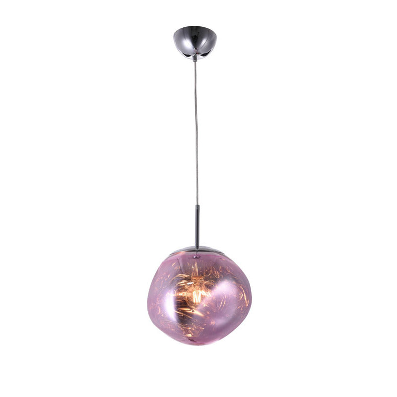 Orb Acrylic Single Pendant Light with Hardware in Pink by Bethel