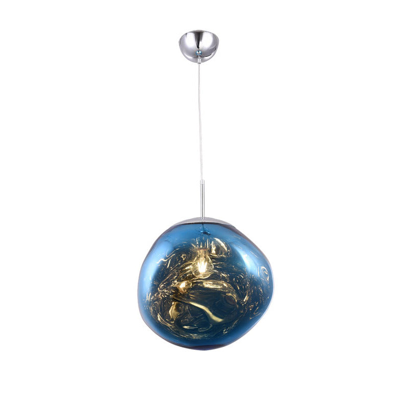 Single Pendant Acrylic Orb Light with Hardware in Blue by Bethel