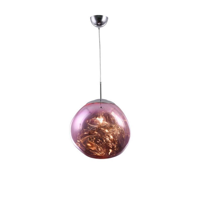 Single Pendant Acrylic Orb Light with Hardware in Pink by Bethel