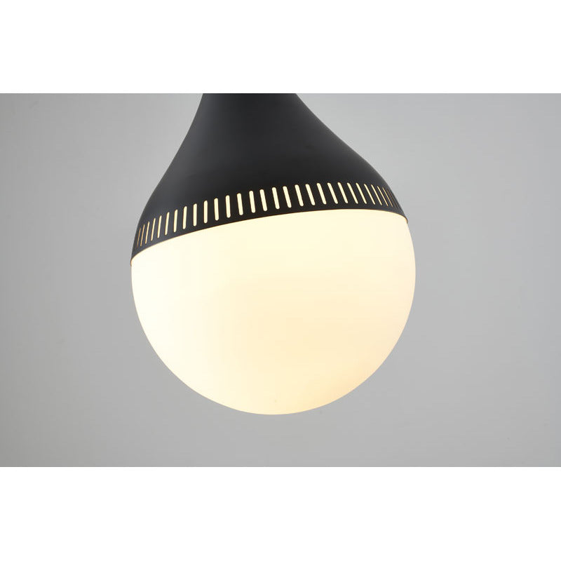 Metal Frame Single Pendant Light with Milk Glass Shade by Bethel - view 3