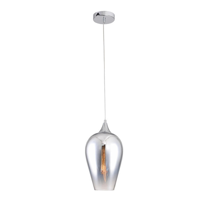Single Pendant Light with Reflective Faded Glass Shade, 8.6", by Bethel