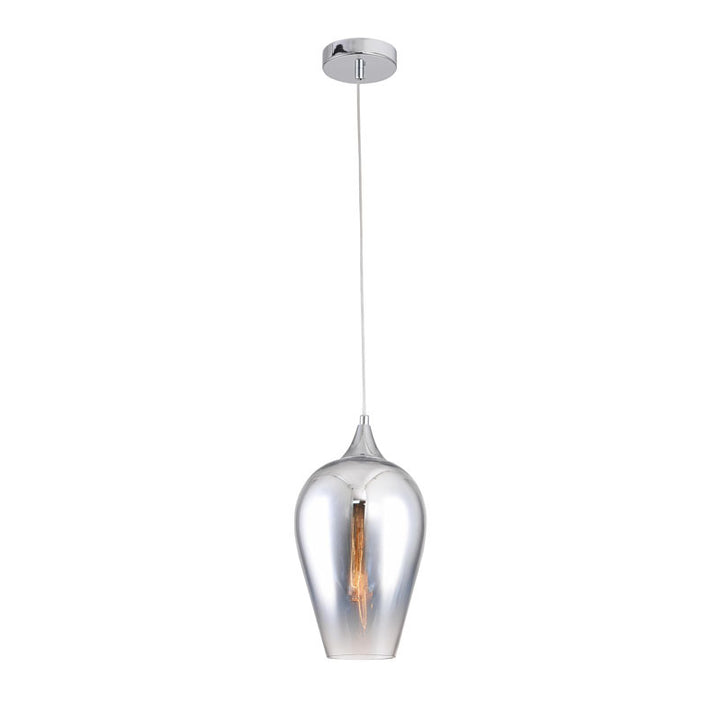 Single Pendant Light with Reflective Faded Glass Shade, 8.6", by Bethel