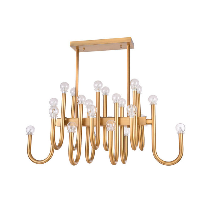 Arched Arm Ceiling Fixture with Clear Glass Shades by Bethel - view 5