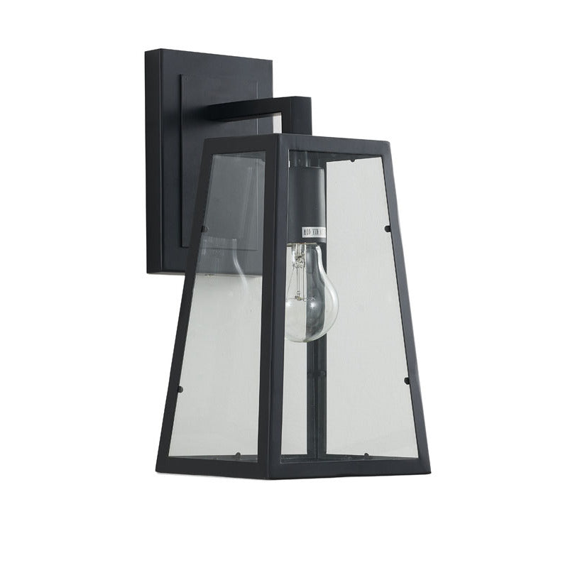 Black Framed Wall Sconce with Clear Glass Shade by Bethel - view 2